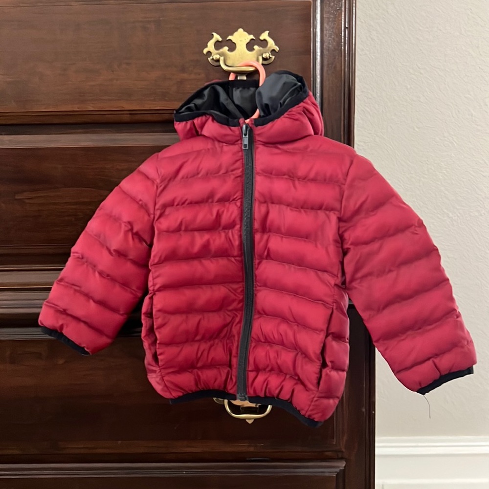 Toddler Red Puffer Jacket with Hood